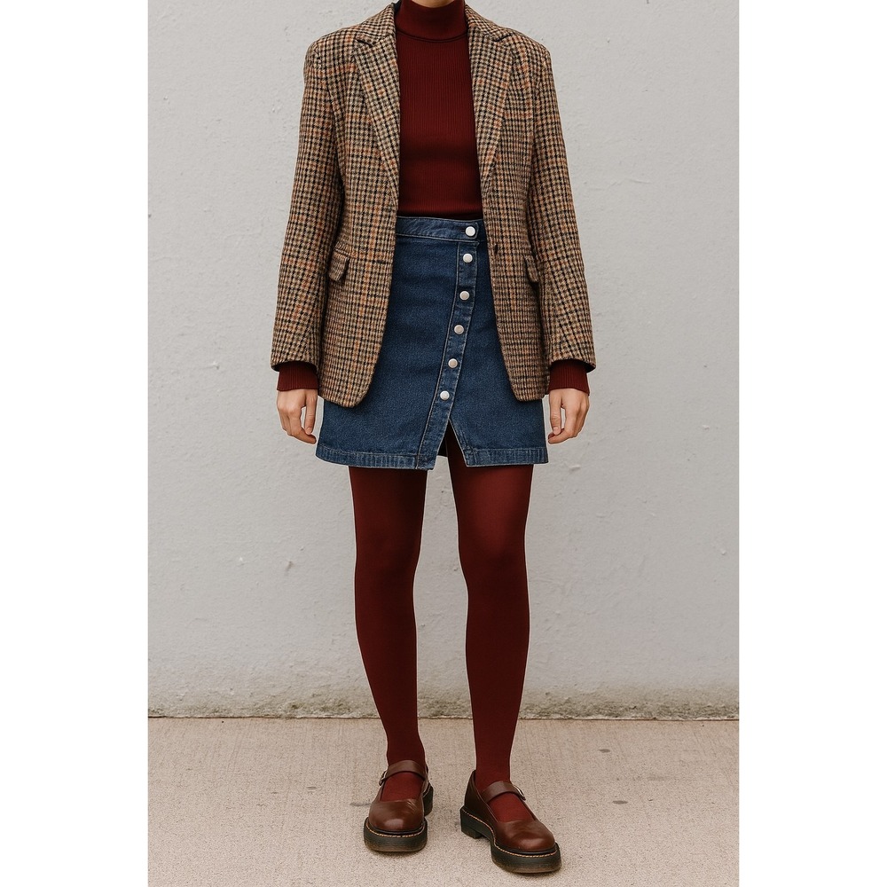 J‎ Crew Asymmetrical Snap-Front Denim Skirt Women 8 Academia Preppy Twee Office